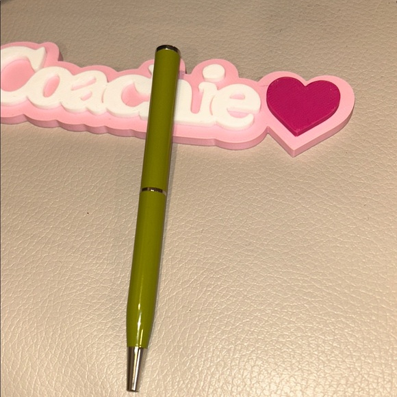 Coach Lime Green Pen with Silver Cap - Picture 5 of 6